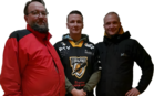 Joukkueenjohtaja Jukka Suuriniemi, Jesse Jokela ja pelinjohtaja/valmentaja Jyri Tarmo
