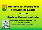 1. Yleisurheilun Sarjakilpailut (1/3) huomenna, keskiviikkona, 3.8.2016. Lajeina on 150m, 200m, 300m ja aitajuoksu